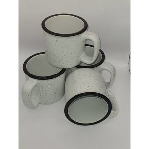 Awesome 15 OZ large White Campfire Ceramic Mugs Set Of 4 New in box